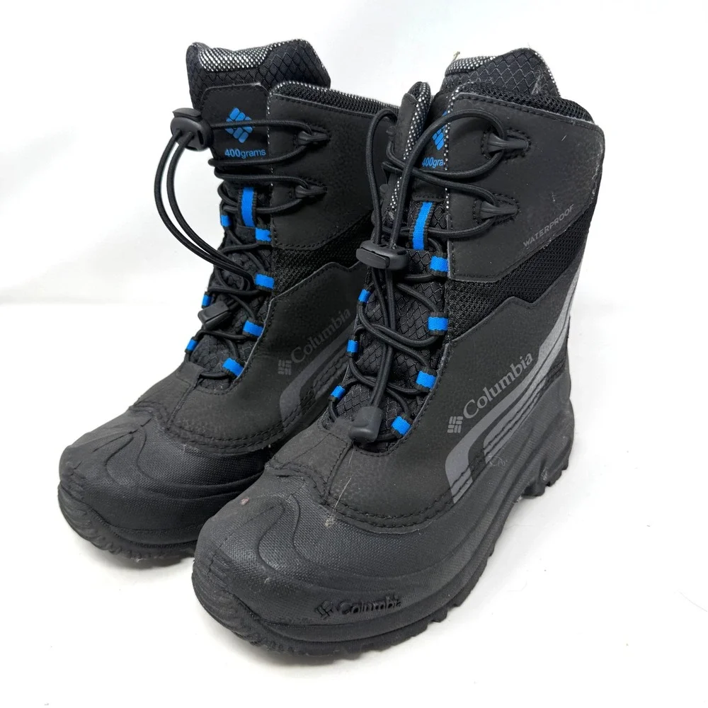 Columbia Kids Rope Tow Kruser 2 Waterproof 400g Snow Boots Black Blue Size 5